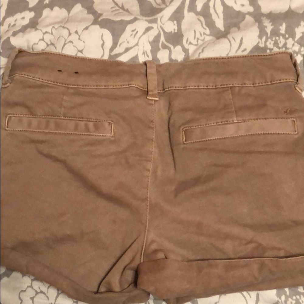 Khaki American Eagle Midi Shorts